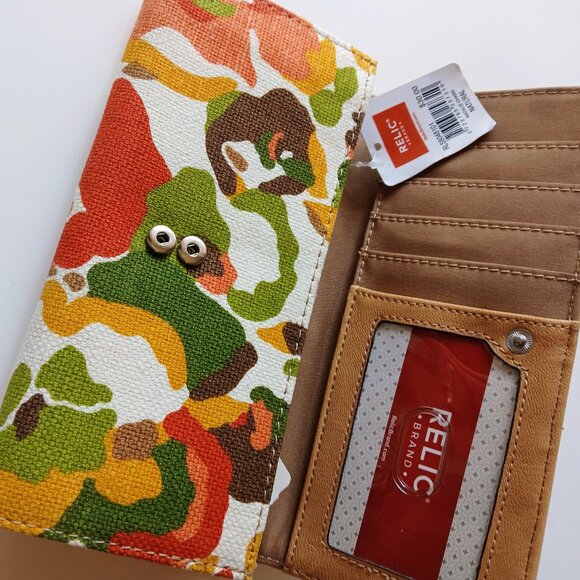 NWT Relic Wallet Vintage 1980s Colors Zip Snap Closure - Picture 3 of 8
